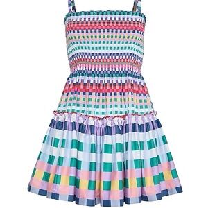 Hill House Seraphina Mini Nap Dress in Multi Gingham NWT